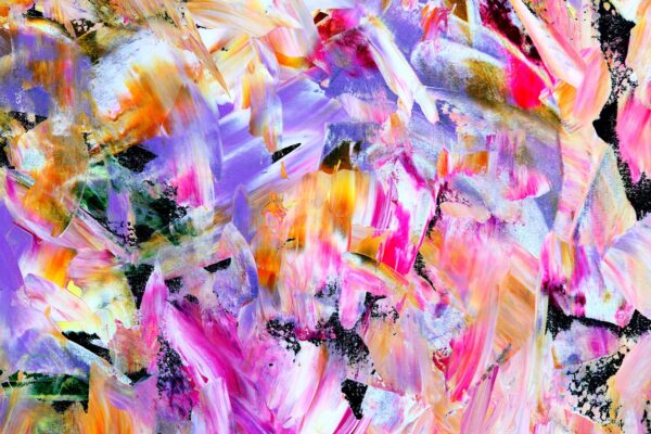 Floral Pearl on Black - Abstract Expressionism by Estelle Asmodelle 7