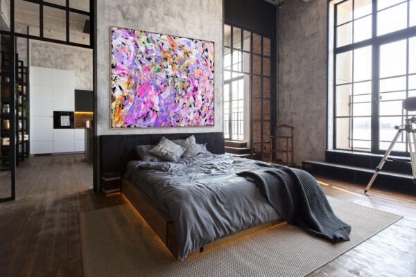 Floral Pearl on Black - Abstract Expressionism by Estelle Asmodelle 2